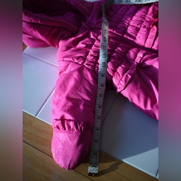 Rothschild 12M Infant Girls Snowsuit In Vibrant Pink with Floral Embossed Design - Picture 15 of 15